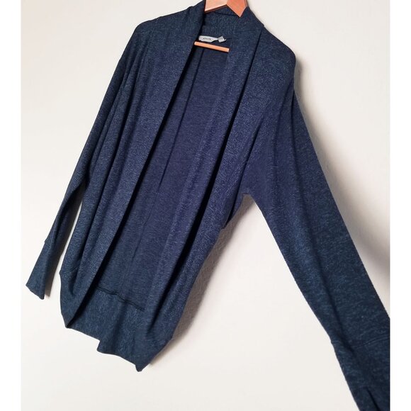 ATHLETA Luxe Pose Wrap Cardigan Heather Blue Cocoon Circle Longline Thumbhole - Picture 12 of 14